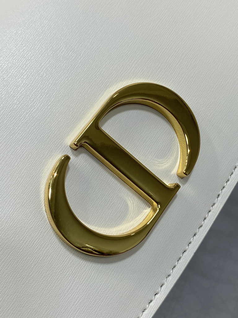 Dior Small 30 Montaigne Avenue Top Handle Bag M9370 White Ribbed Calfskin - Default Title - View 8