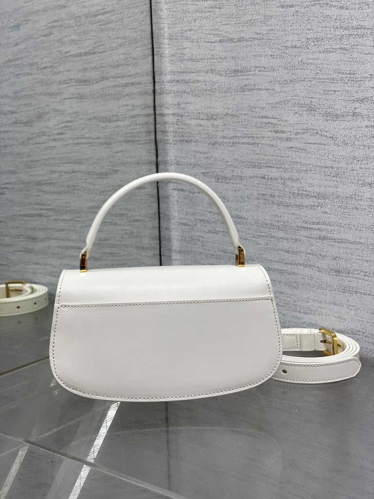 Dior Small 30 Montaigne Avenue Top Handle Bag M9370 White Ribbed Calfskin - Default Title - View 3