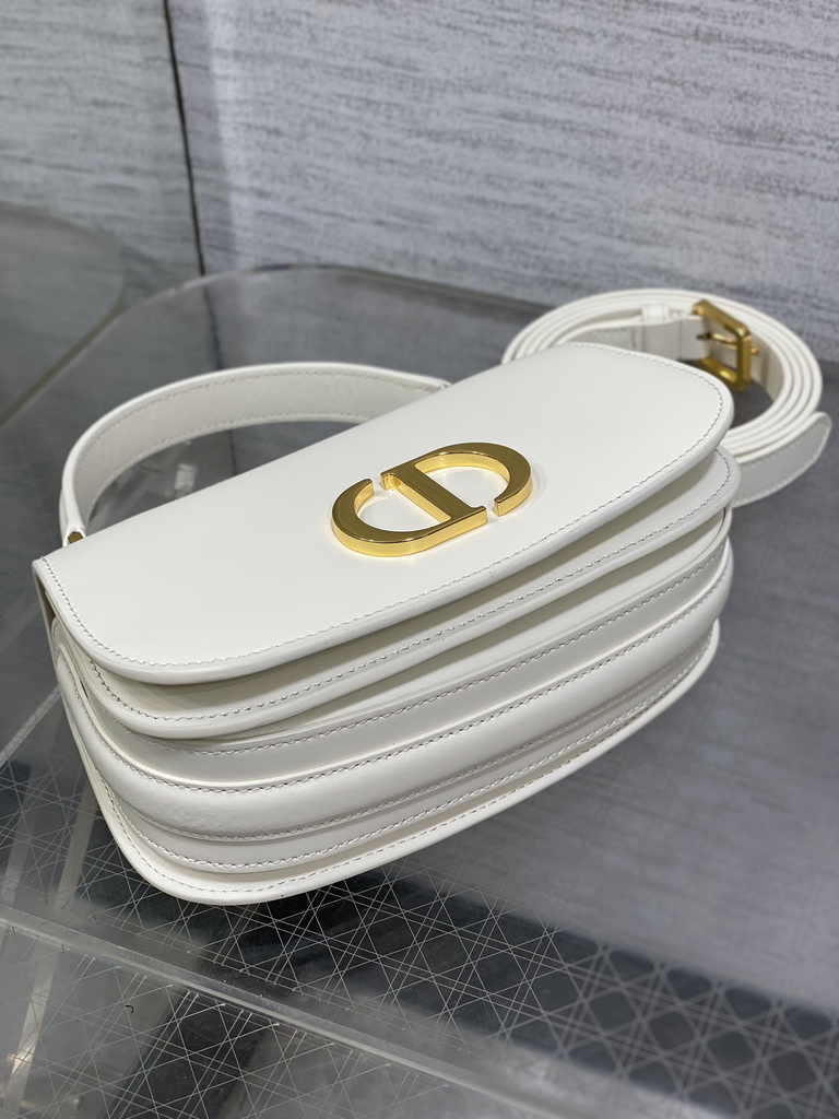 Dior Small 30 Montaigne Avenue Top Handle Bag M9370 White Ribbed Calfskin - Default Title - View 5