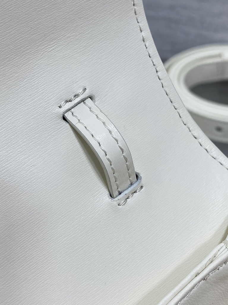 Dior Small 30 Montaigne Avenue Top Handle Bag M9370 White Ribbed Calfskin - Default Title - View 10