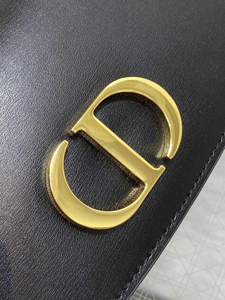 Dior Small 30 Montaigne Avenue Top Handle Bag M9370 Black Ribbed Calfskin - Default Title - View 8