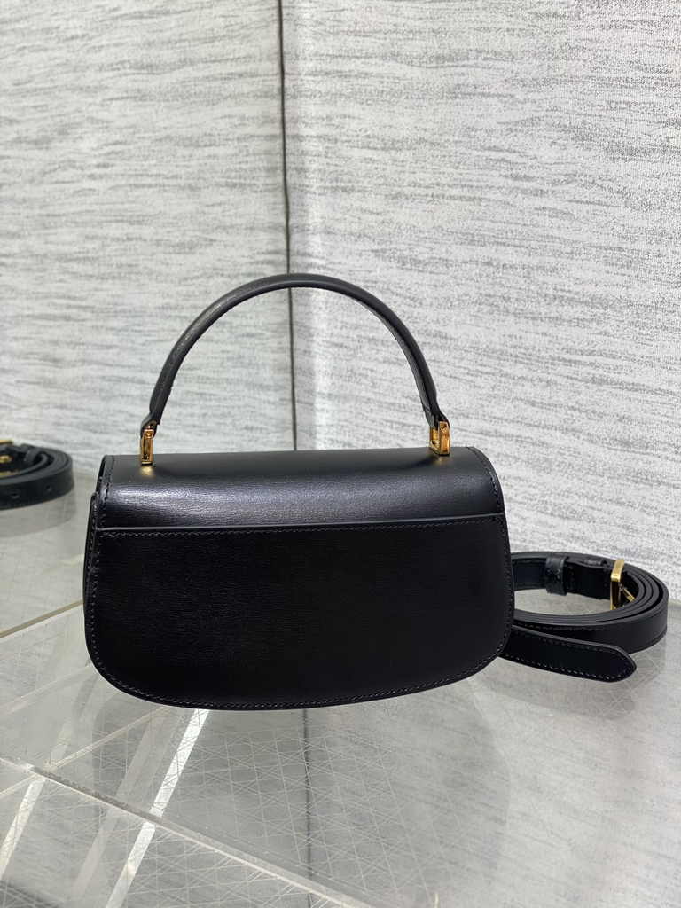 Dior Small 30 Montaigne Avenue Top Handle Bag M9370 Black Ribbed Calfskin - Default Title - View 3