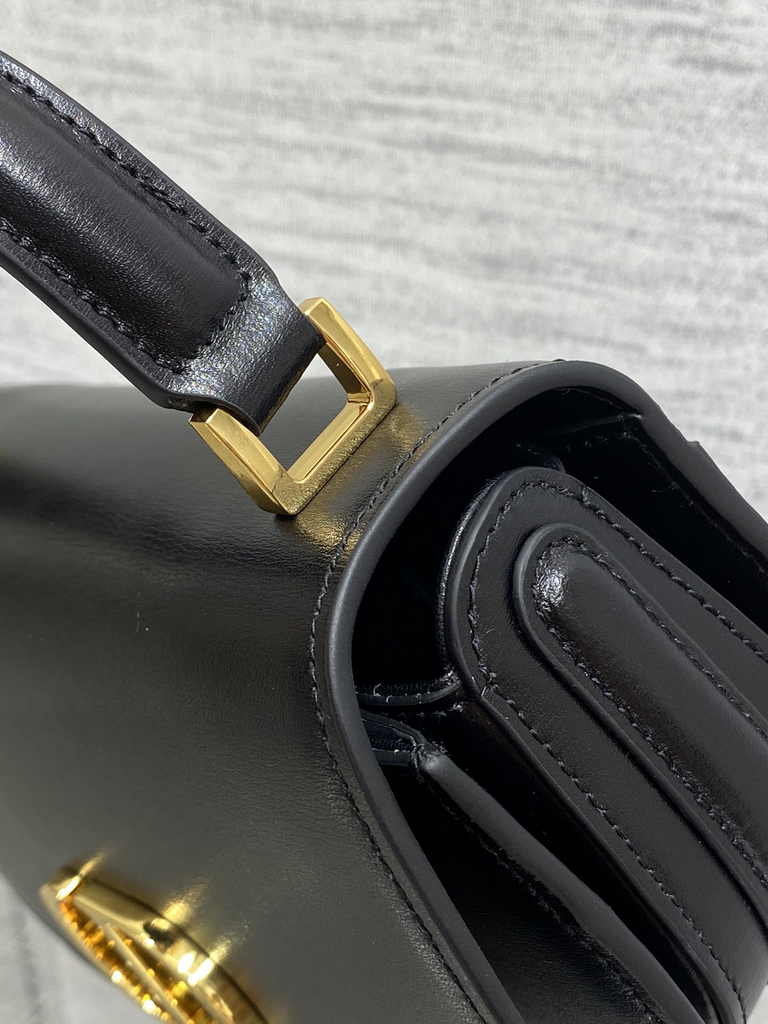 Dior Small 30 Montaigne Avenue Top Handle Bag M9370 Black Ribbed Calfskin - Default Title - View 9