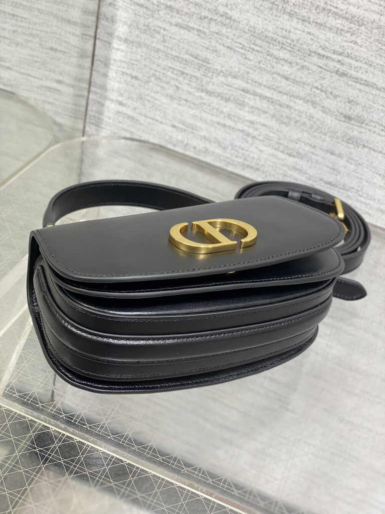 Dior Small 30 Montaigne Avenue Top Handle Bag M9370 Black Ribbed Calfskin - Default Title - View 5