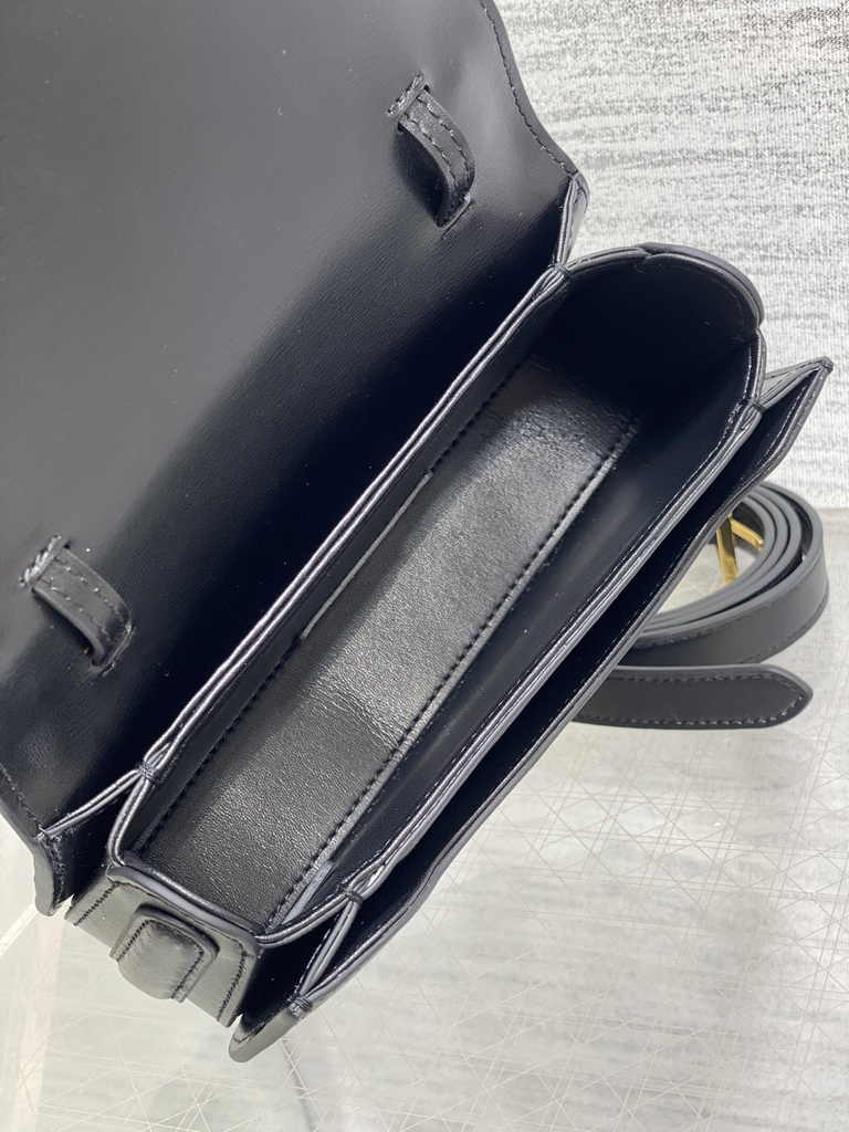 Dior Small 30 Montaigne Avenue Top Handle Bag M9370 Black Ribbed Calfskin - Default Title - View 6
