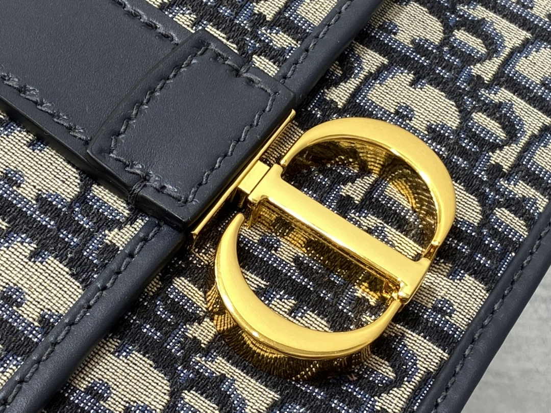 Dior Small 30 Montaigne Bag M9234 Blue Oblique Jacquard