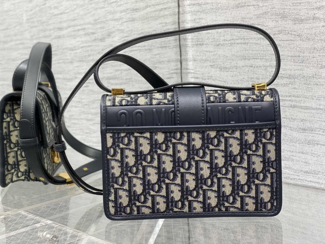 Dior Small 30 Montaigne Bag M9234 Blue Oblique Jacquard