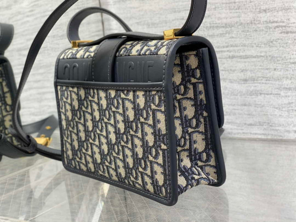 Dior Small 30 Montaigne Bag M9234 Blue Oblique Jacquard