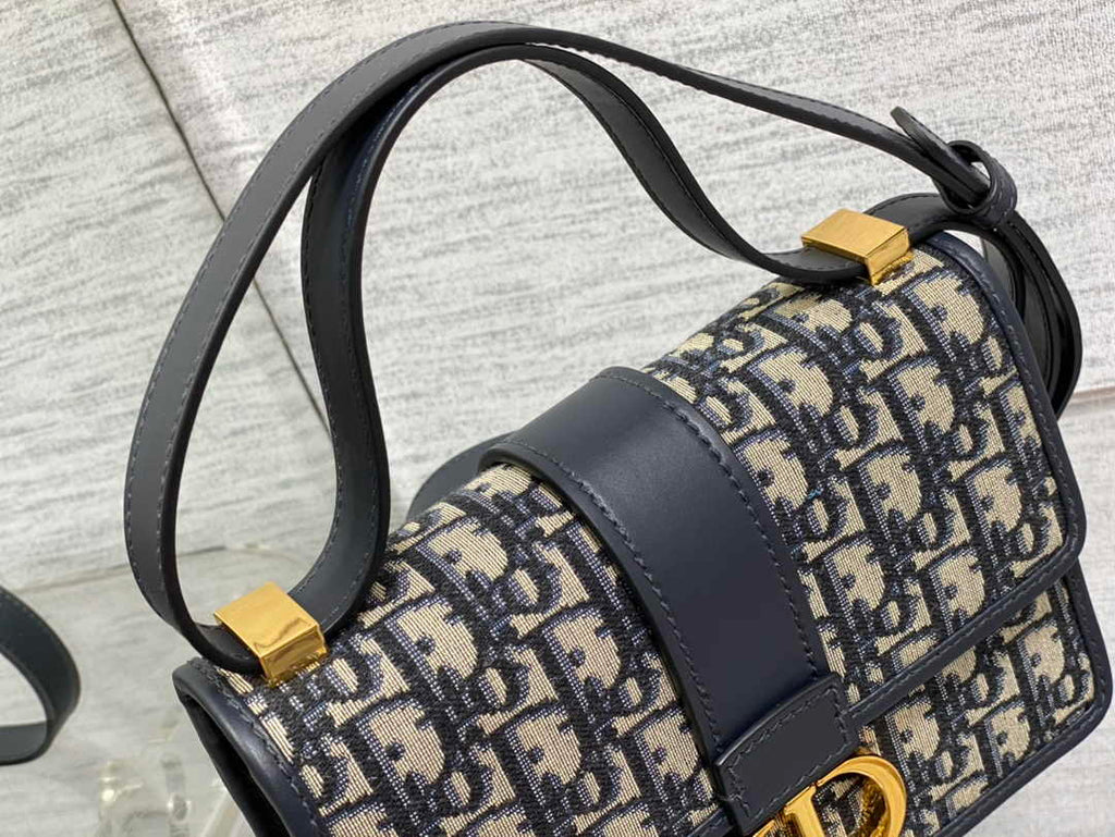 Dior Small 30 Montaigne Bag M9234 Blue Oblique Jacquard
