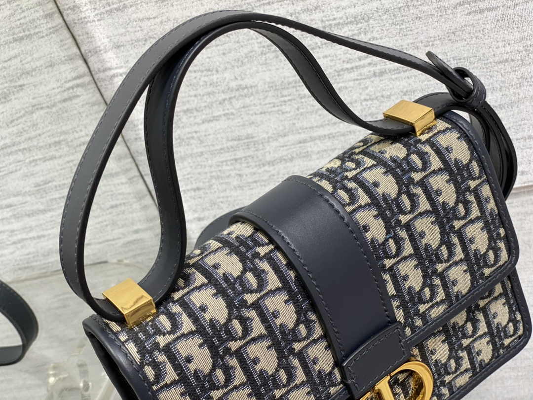 Dior Small 30 Montaigne Bag M9234 Blue Oblique Jacquard