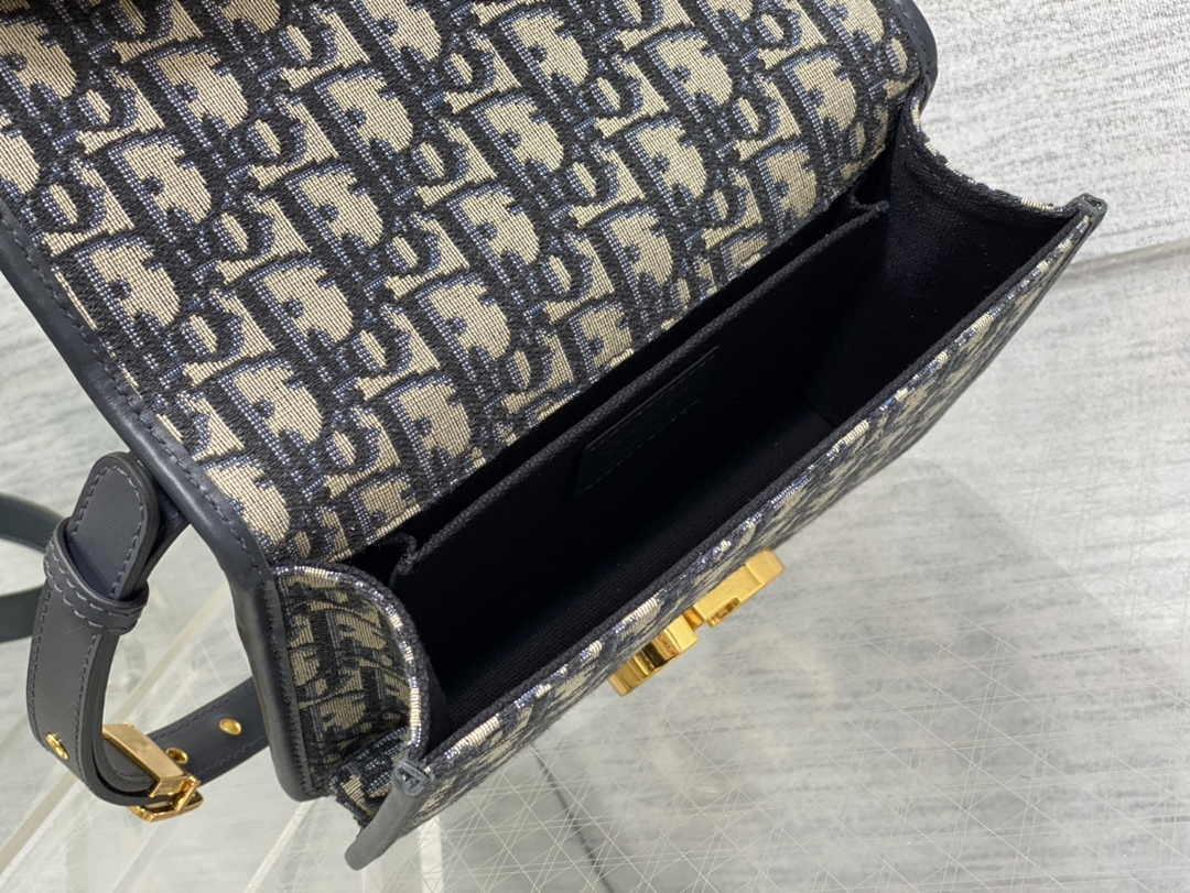 Dior Small 30 Montaigne Bag M9234 Blue Oblique Jacquard