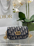 Dior Small 30 Montaigne Avenue Bag Blue Oblique Jacquard M9261