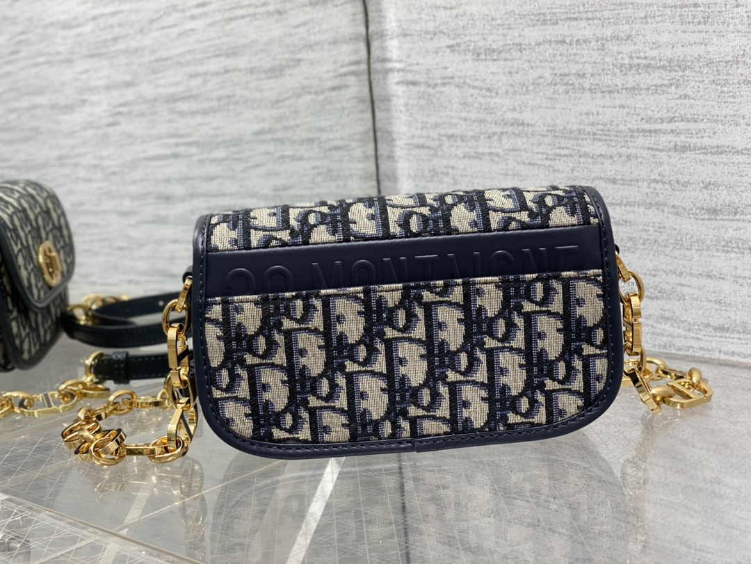 Dior Small 30 Montaigne Avenue Bag Blue Oblique Jacquard M9261