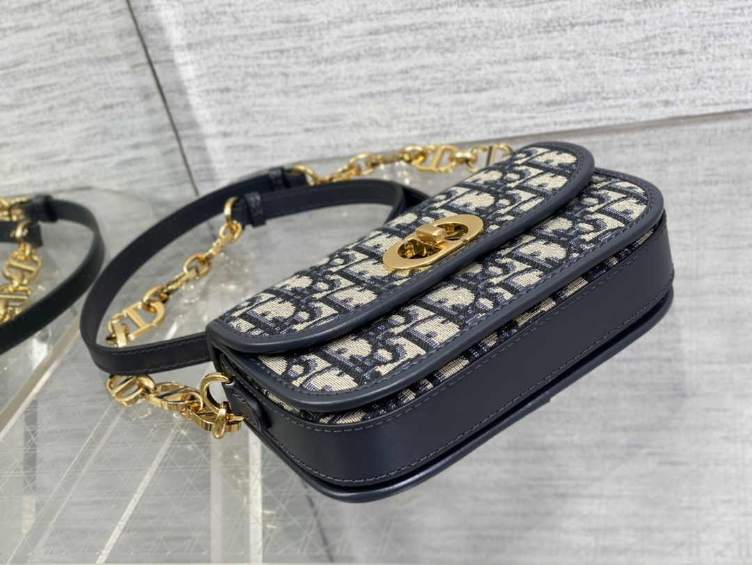 Dior Small 30 Montaigne Avenue Bag Blue Oblique Jacquard M9261
