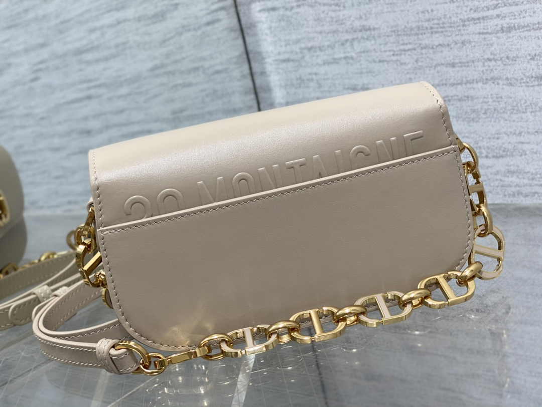 Dior Small 30 Montaigne Avenue Bag Beige Box Calfskin M9261