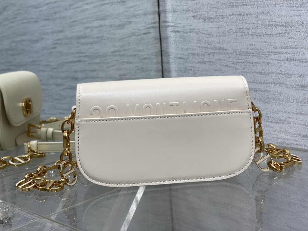 Dior Small 30 Montaigne Avenue Bag White Box Calfskin M9261