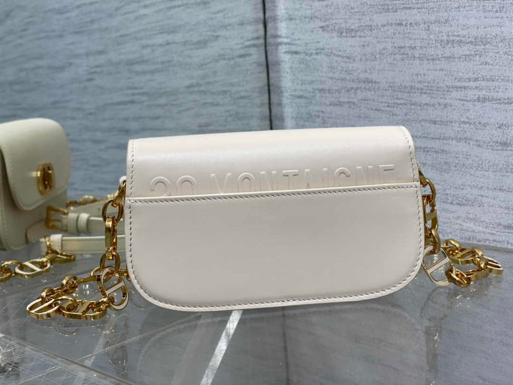Dior Small 30 Montaigne Avenue Bag White Box Calfskin M9261