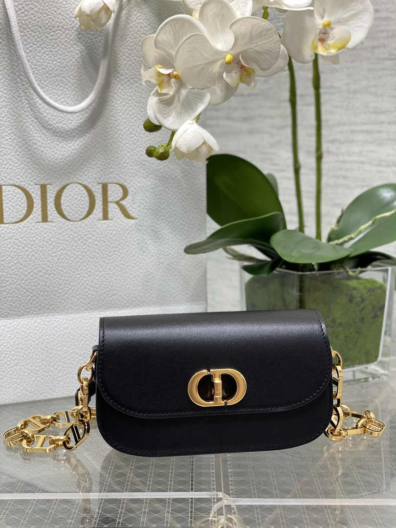 Dior Small 30 Montaigne Avenue Bag Black Box Calfskin M9261