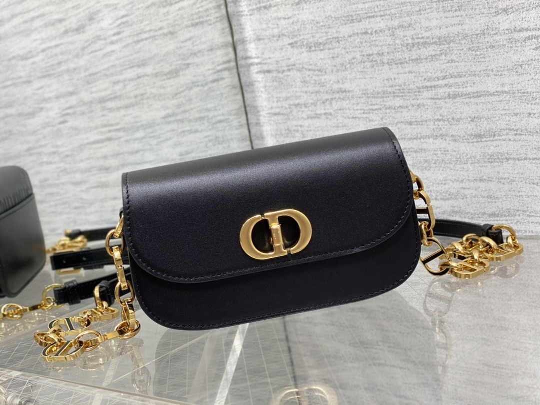 Dior Small 30 Montaigne Avenue Bag Black Box Calfskin M9261
