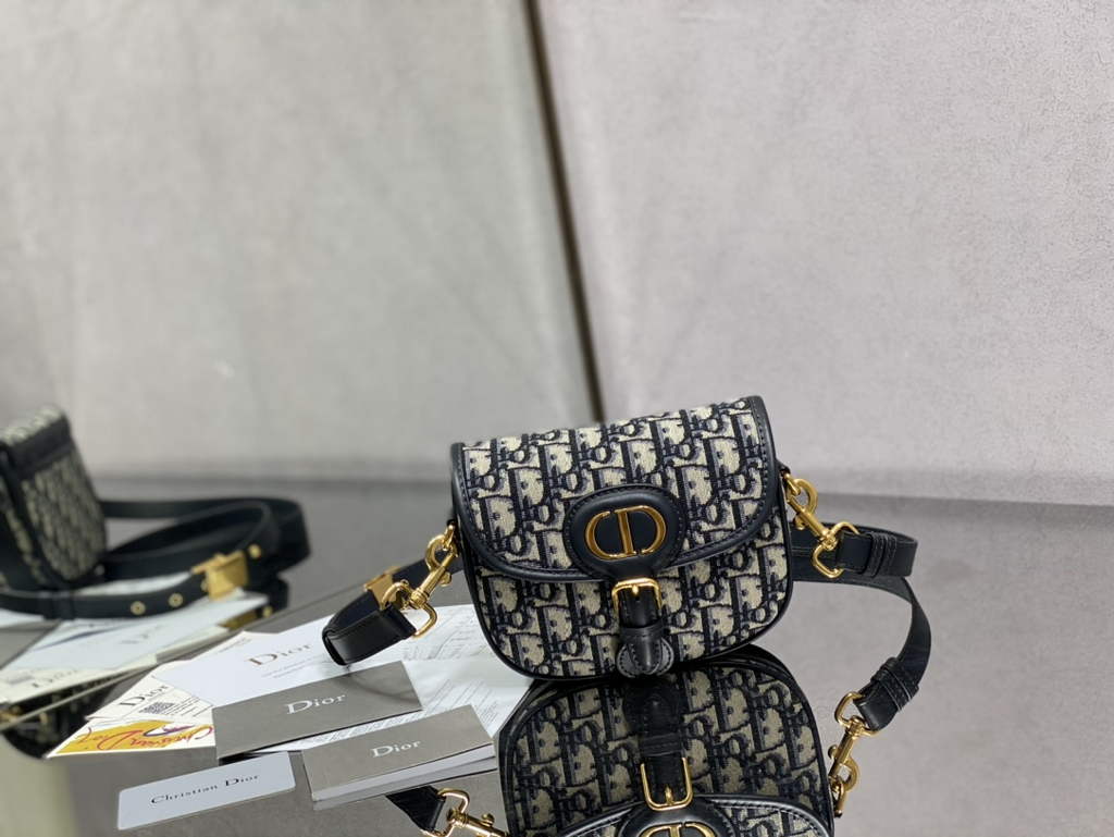 Dior Small Bobby Bag M9317 Blue Oblique Jacquard - Default Title - View 1