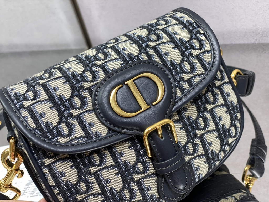 Dior Small Bobby Bag M9317 Blue Oblique Jacquard - Default Title - View 3