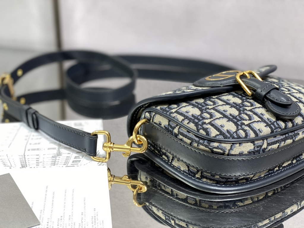 Dior Small Bobby Bag M9317 Blue Oblique Jacquard - Default Title - View 5