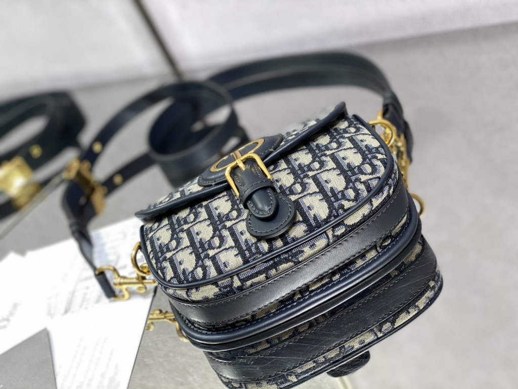 Dior Small Bobby Bag M9317 Blue Oblique Jacquard