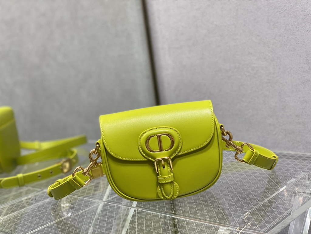 Dior Small Bobby Bag M9317 Lemon Yellow Box Calfskin - Default Title - View 1