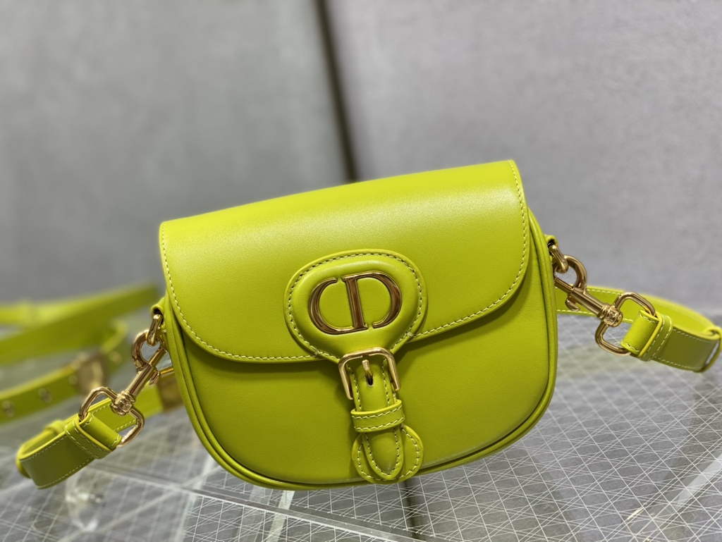 Dior Small Bobby Bag M9317 Lemon Yellow Box Calfskin - Default Title - View 2