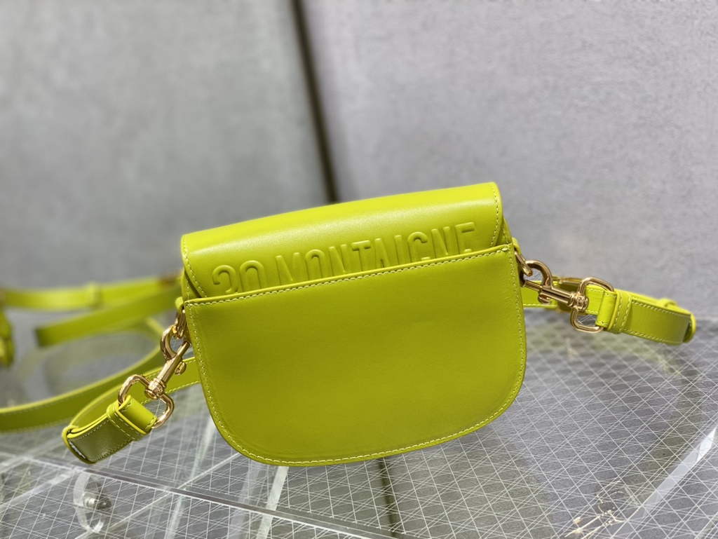 Dior Small Bobby Bag M9317 Lemon Yellow Box Calfskin - Default Title - View 4