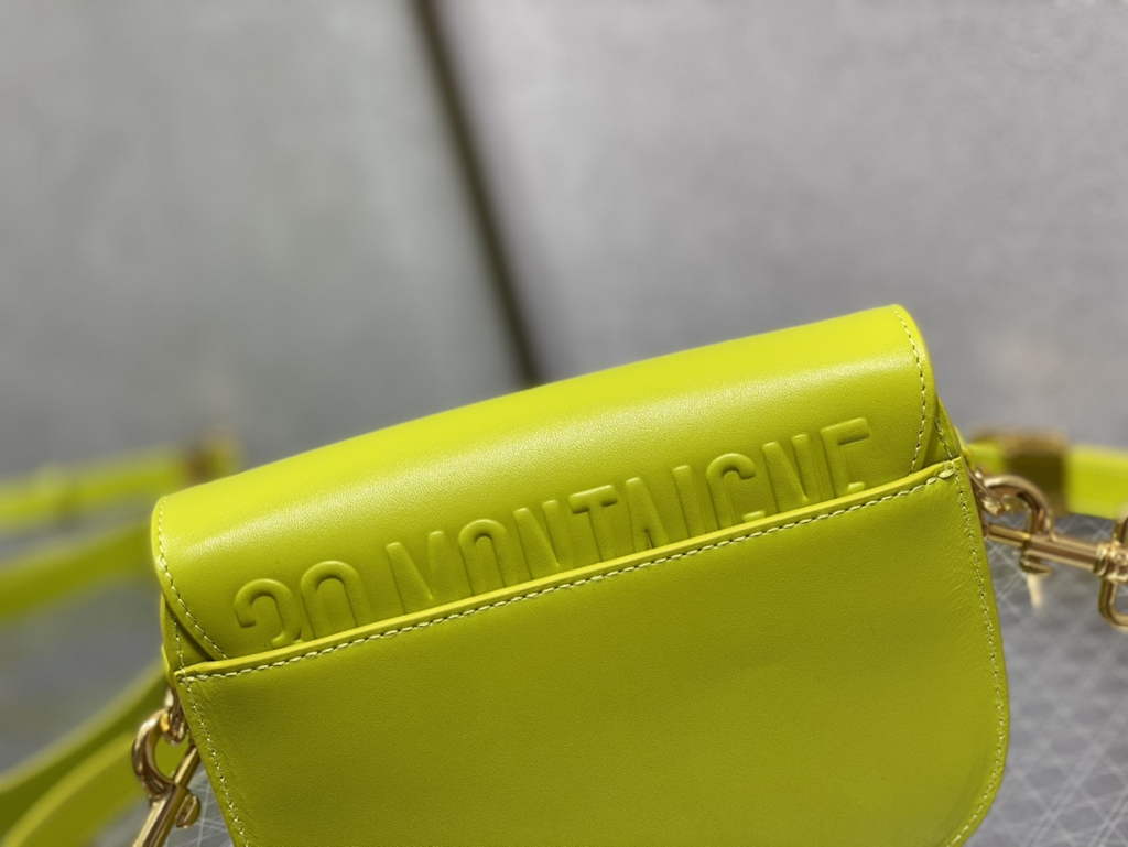 Dior Small Bobby Bag M9317 Lemon Yellow Box Calfskin - Default Title - View 5