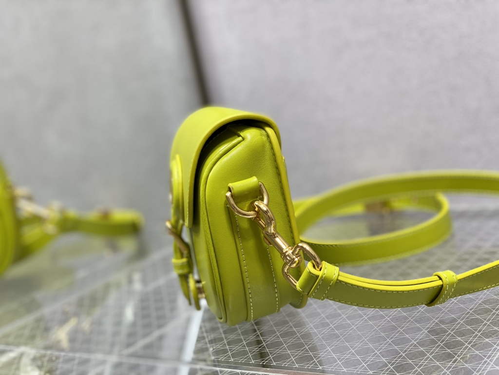 Dior Small Bobby Bag M9317 Lemon Yellow Box Calfskin - Default Title - View 6