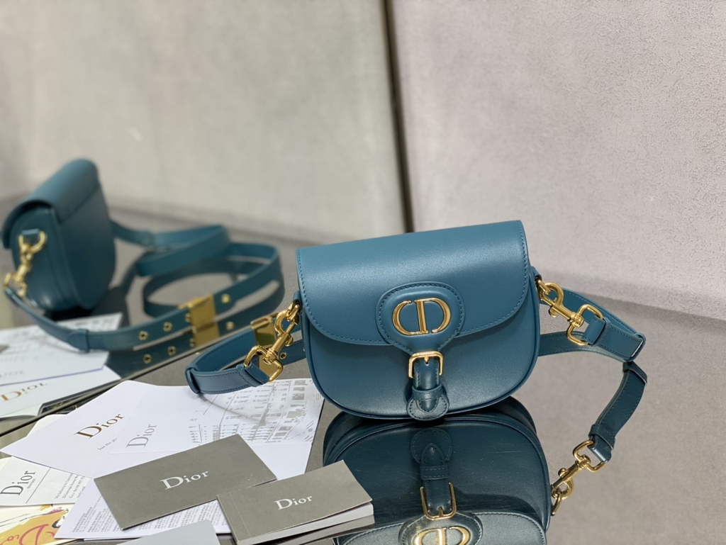 Dior Small Bobby Bag M9317 Dark Blue Box Calfskin - Default Title - View 1
