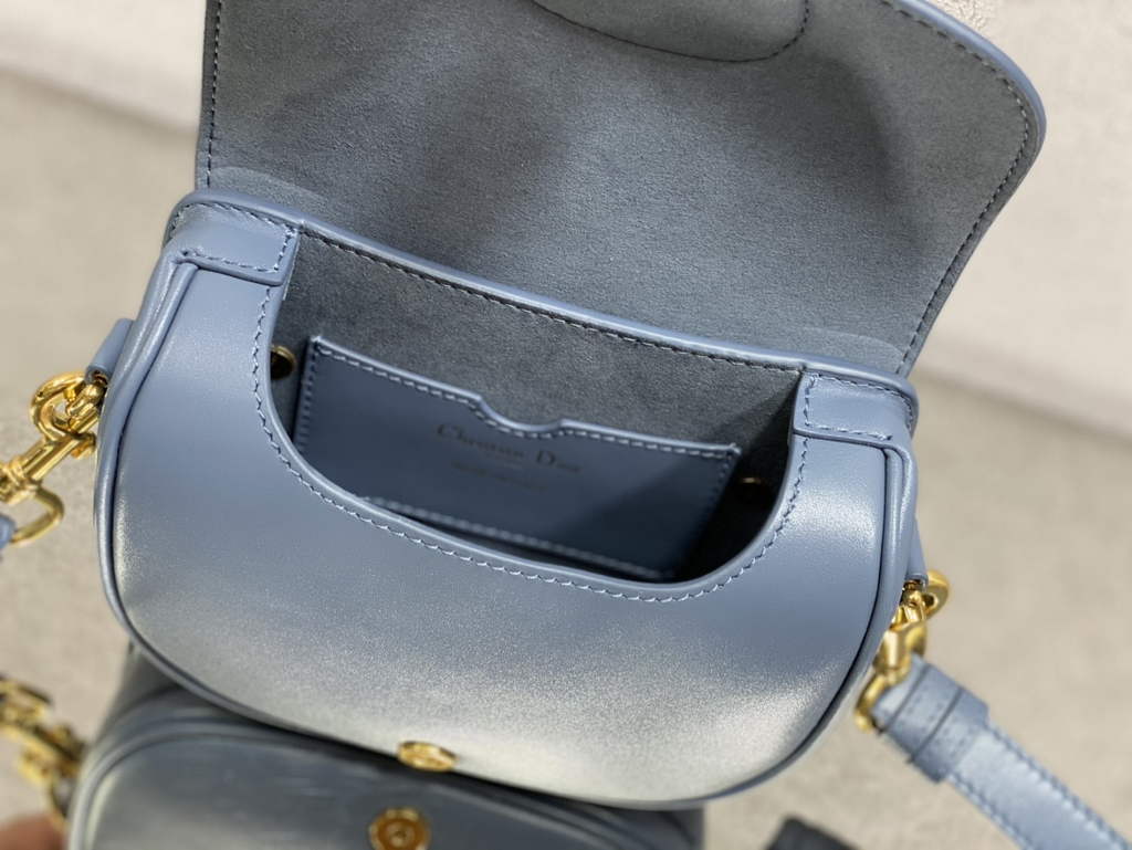 Dior Small Bobby Bag M9317 Blue Box Calfskin