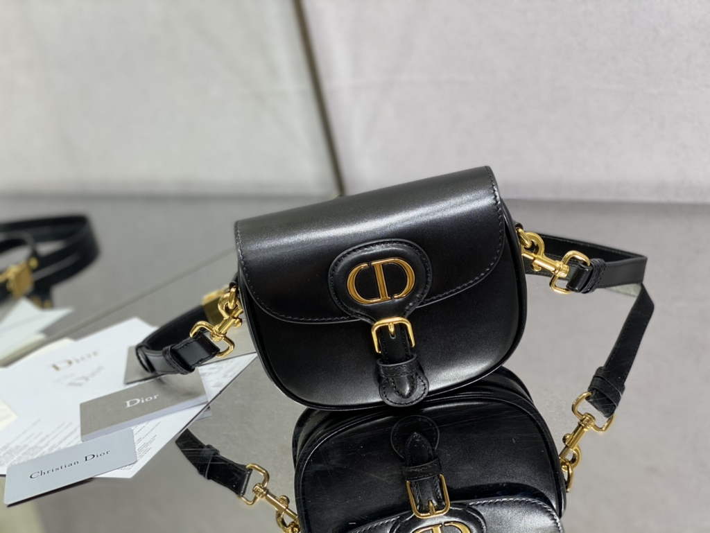 Dior Small Bobby Bag M9317 Black Box Calfskin - Default Title - View 1