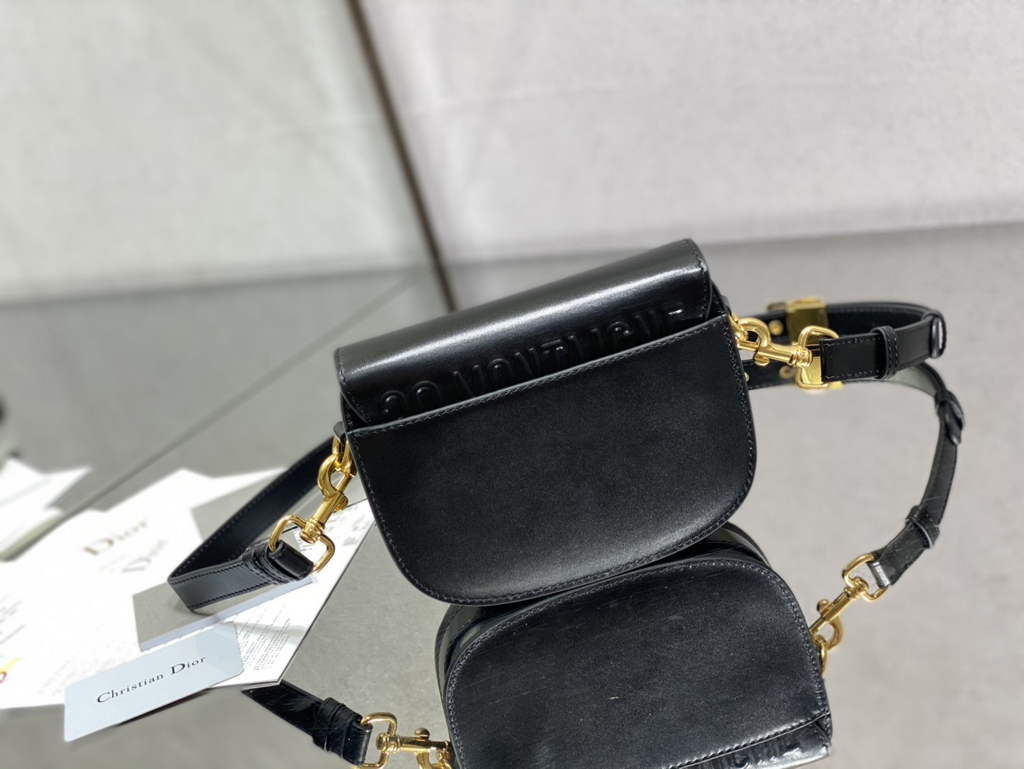 Dior Small Bobby Bag M9317 Black Box Calfskin - Default Title - View 4