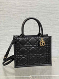 Dior Small Book Tote M1325 Black Macrocannage Calfskin