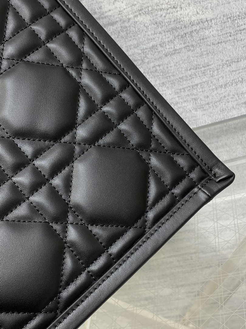 Dior Small Book Tote M1325 Black Macrocannage Calfskin