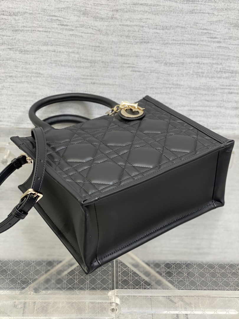 Dior Small Book Tote M1325 Black Macrocannage Calfskin - Default Title - View 4