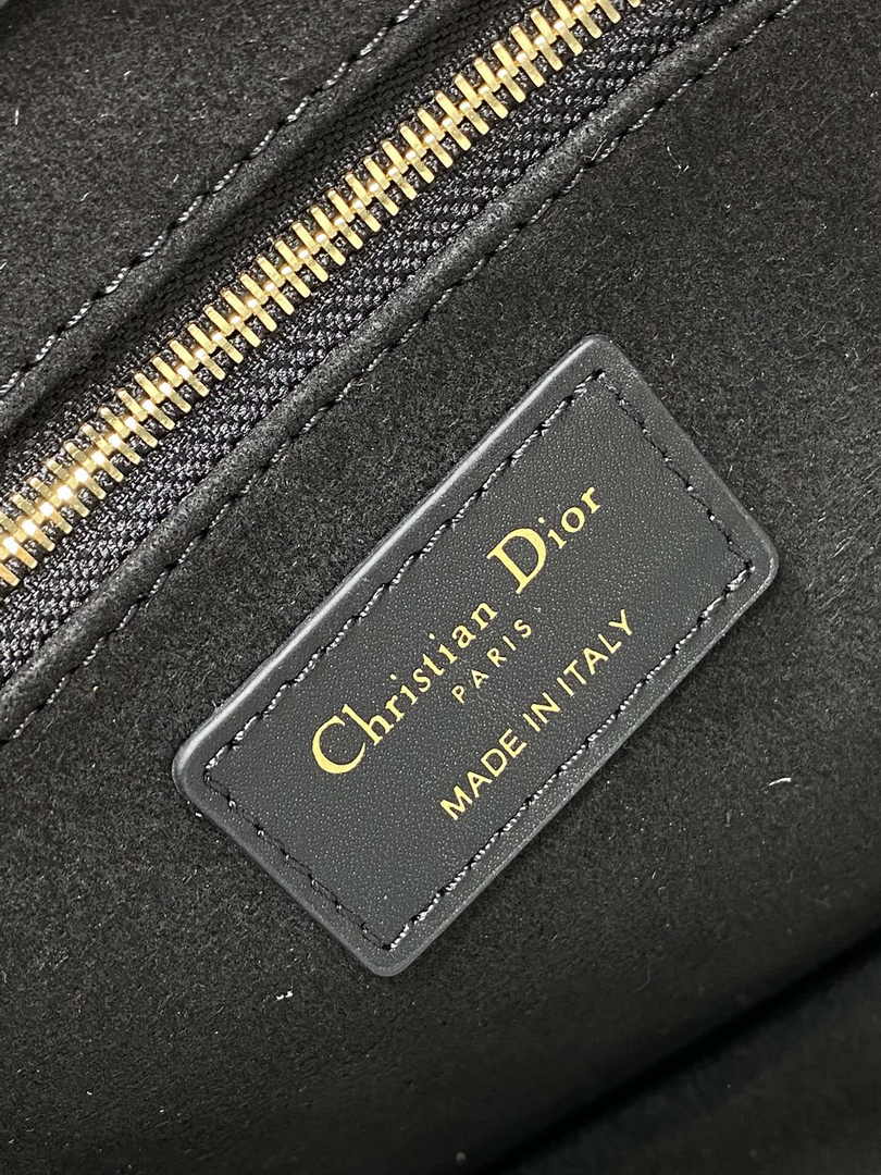 Dior Small Book Tote M1325 Black Macrocannage Calfskin