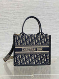Dior Small Book Tote M1325 Blue Dior Oblique Embroidery