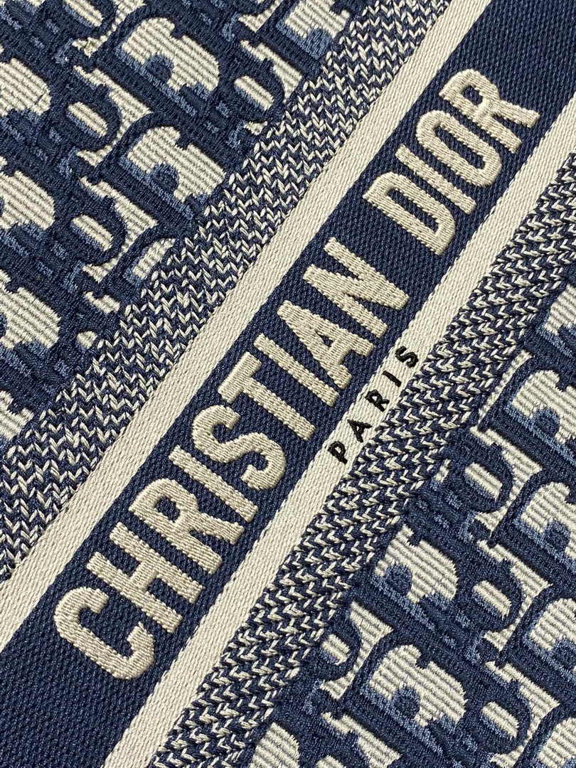 Dior Small Book Tote M1325 Blue Dior Oblique Embroidery