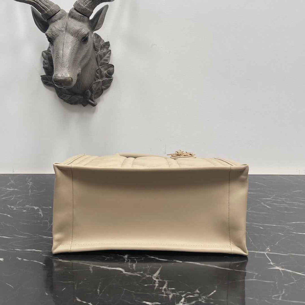 Dior Small Book Tote M1325 Beige Macrocannage Calfskin