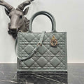 Dior Small Book Tote M1325 Gray Macrocannage Calfskin