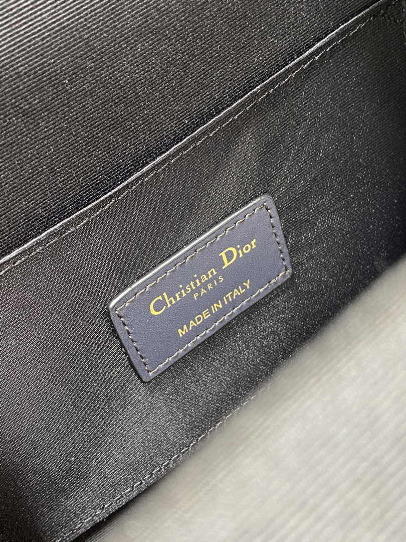 Dior Small Boston Bag M9567 Blue Dior Oblique Embroidery and Smooth Calfskin - Default Title - View 7