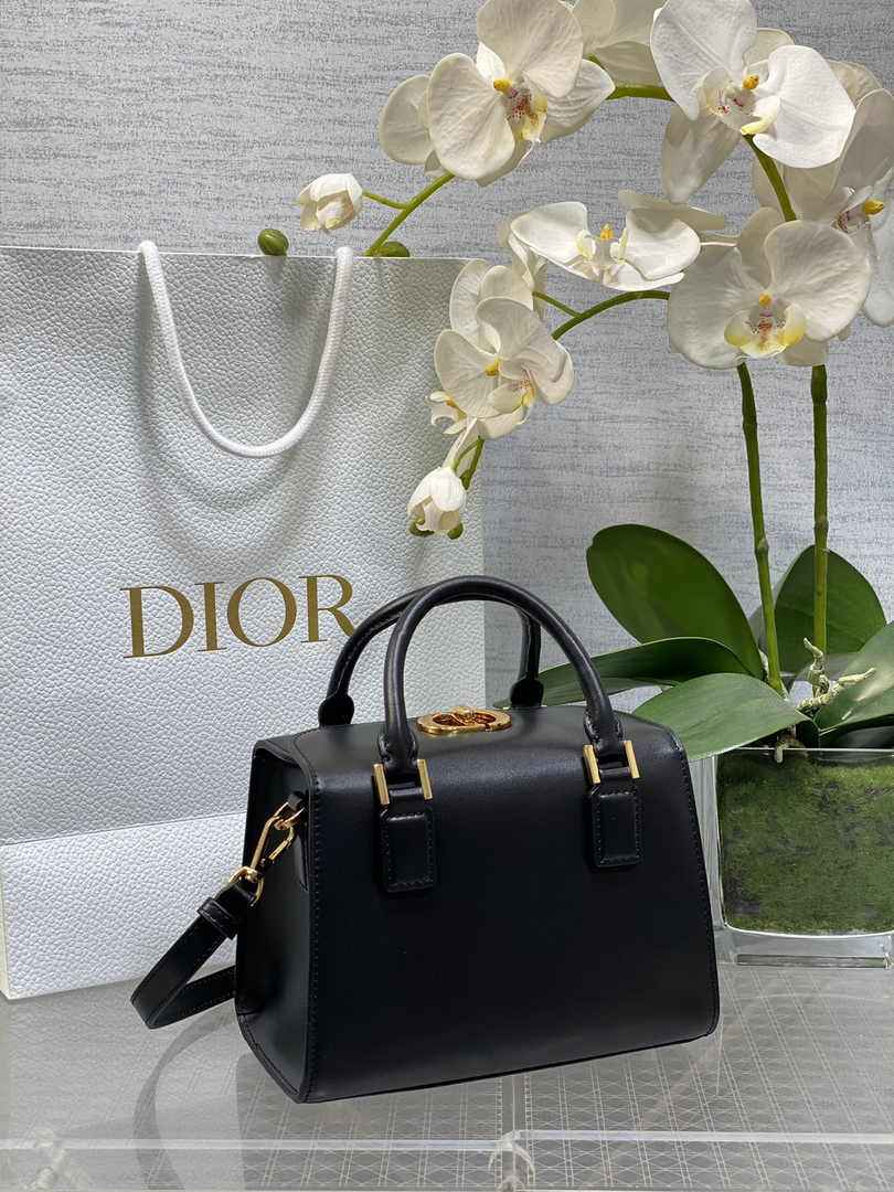 Dior Small Boston Bag M9567 Black Smooth Calfskin - Default Title - View 1