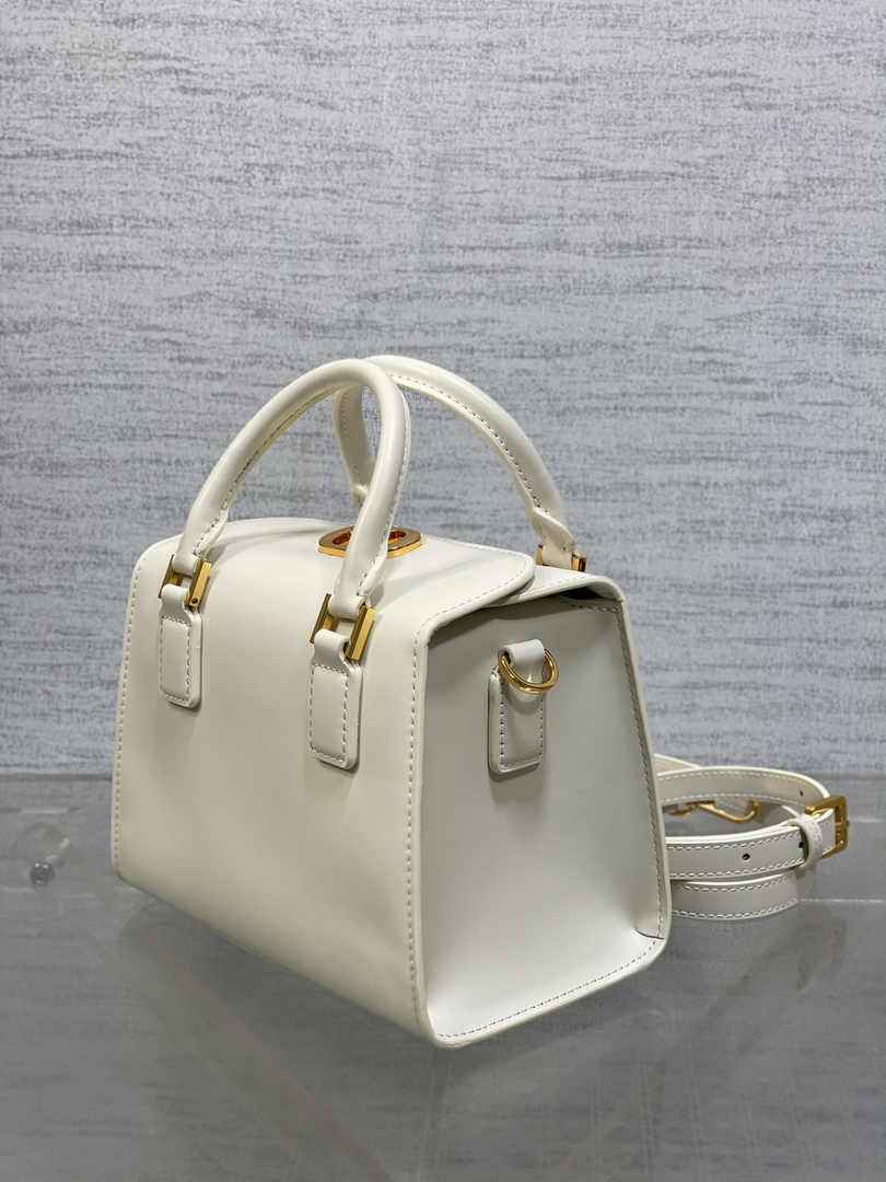Dior Small Boston Bag M9567 White Smooth Calfskin - Default Title - View 4