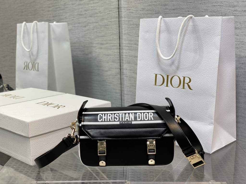 Dior Small Diorcamp Bag M1243 Black and White Smooth Calfskin - Default Title - View 2