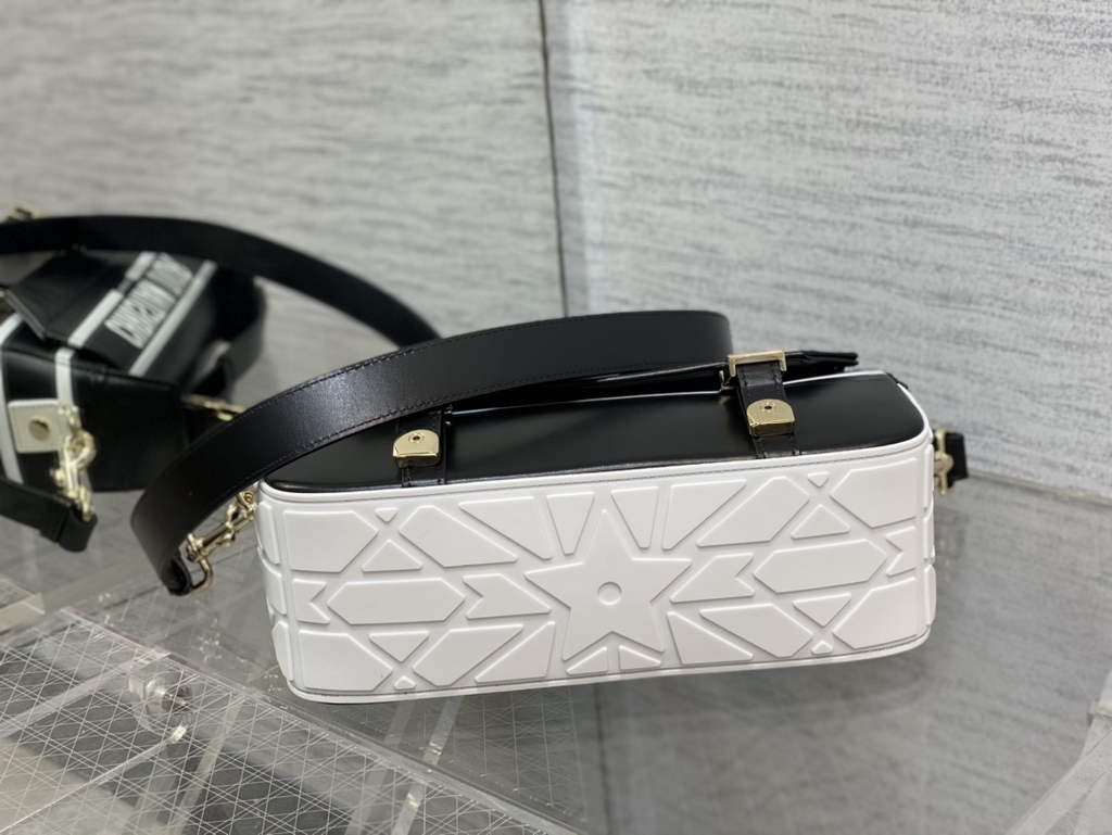 Dior Small Diorcamp Bag M1243 Black and White Smooth Calfskin - Default Title - View 8