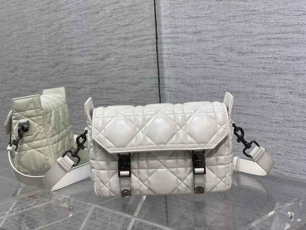Dior Small Diorcamp Bag M1243 Latte Macrocannage Calfskin - Default Title - View 1